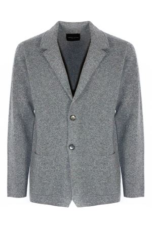 Maglia cardigan in lana merino grigio ROBERTO COLLINA | 253M2001118